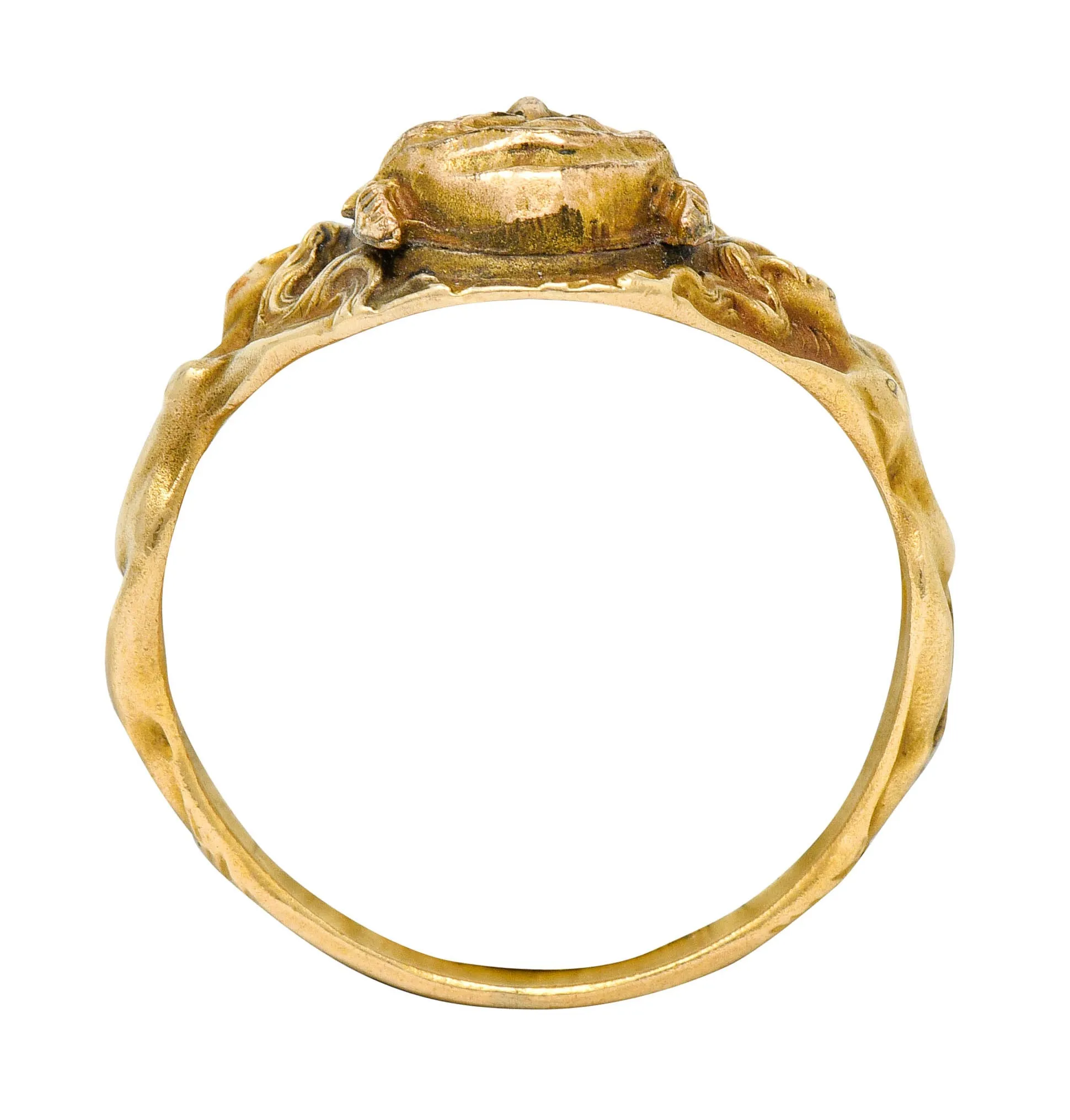 1890's Victorian Gold Full-Bodied Figure Devil Band Ring