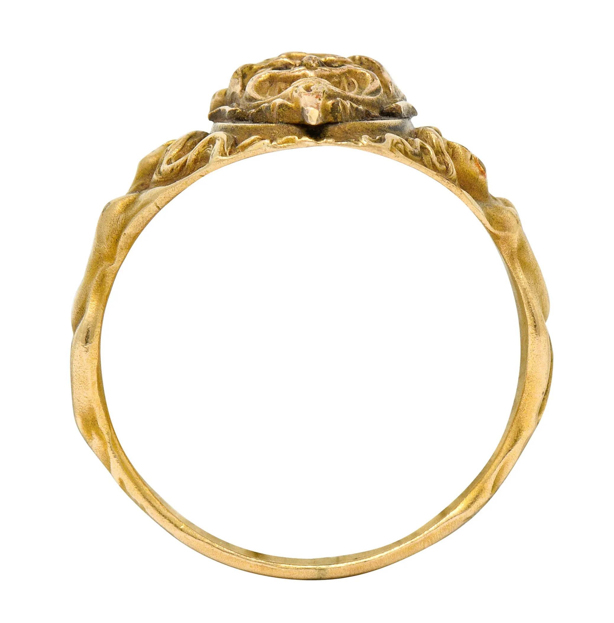 1890's Victorian Gold Full-Bodied Figure Devil Band Ring