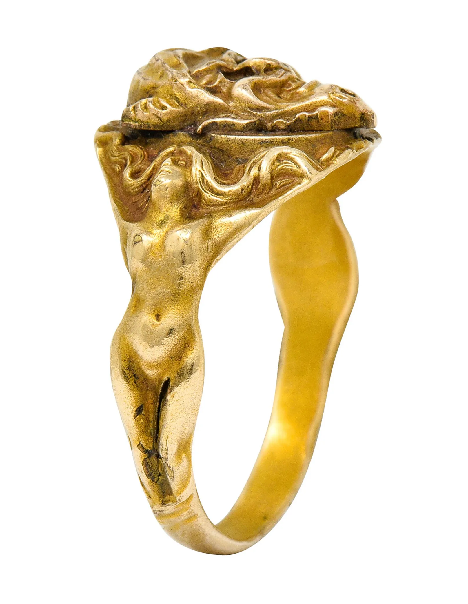 1890's Victorian Gold Full-Bodied Figure Devil Band Ring