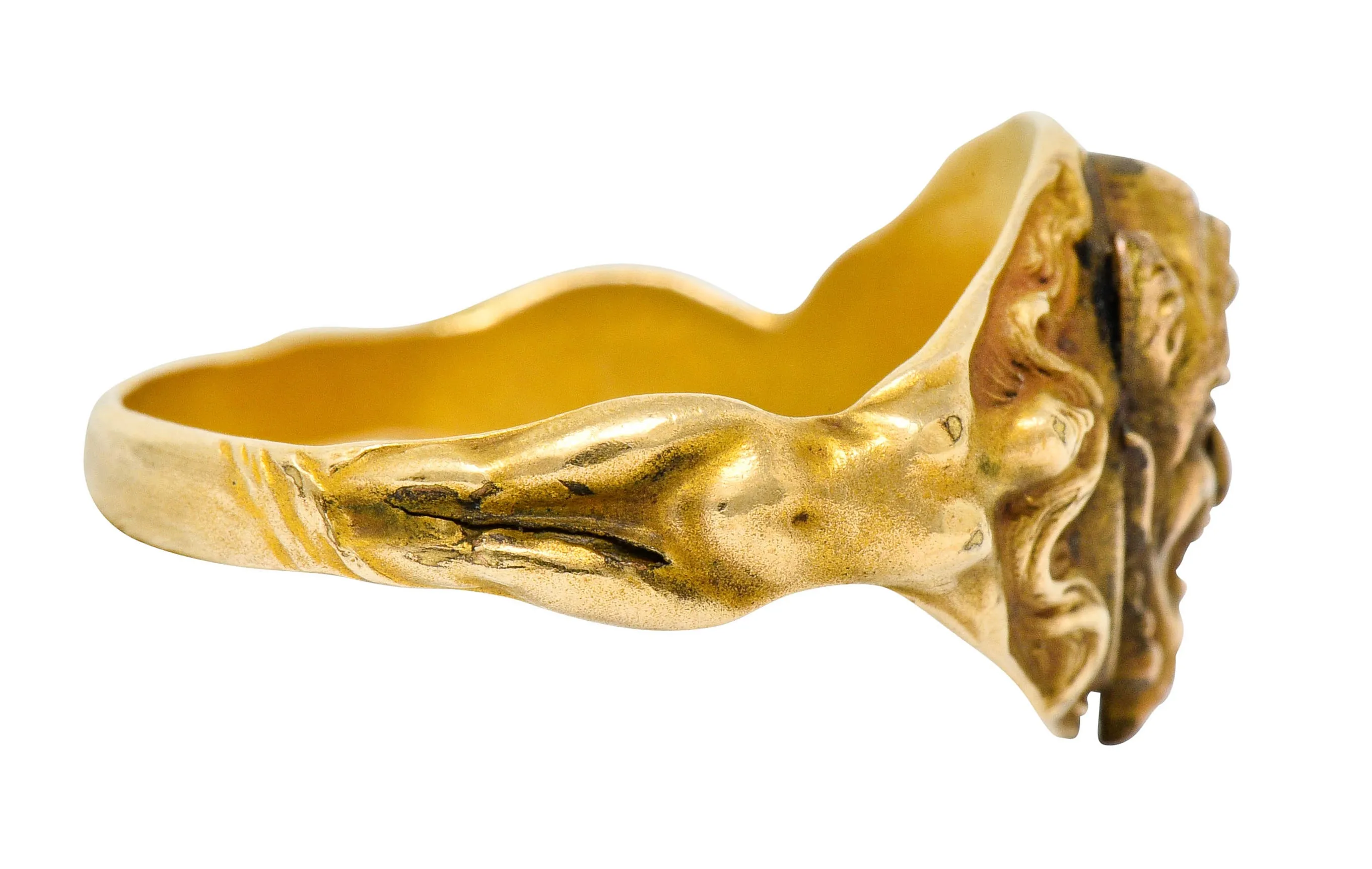 1890's Victorian Gold Full-Bodied Figure Devil Band Ring