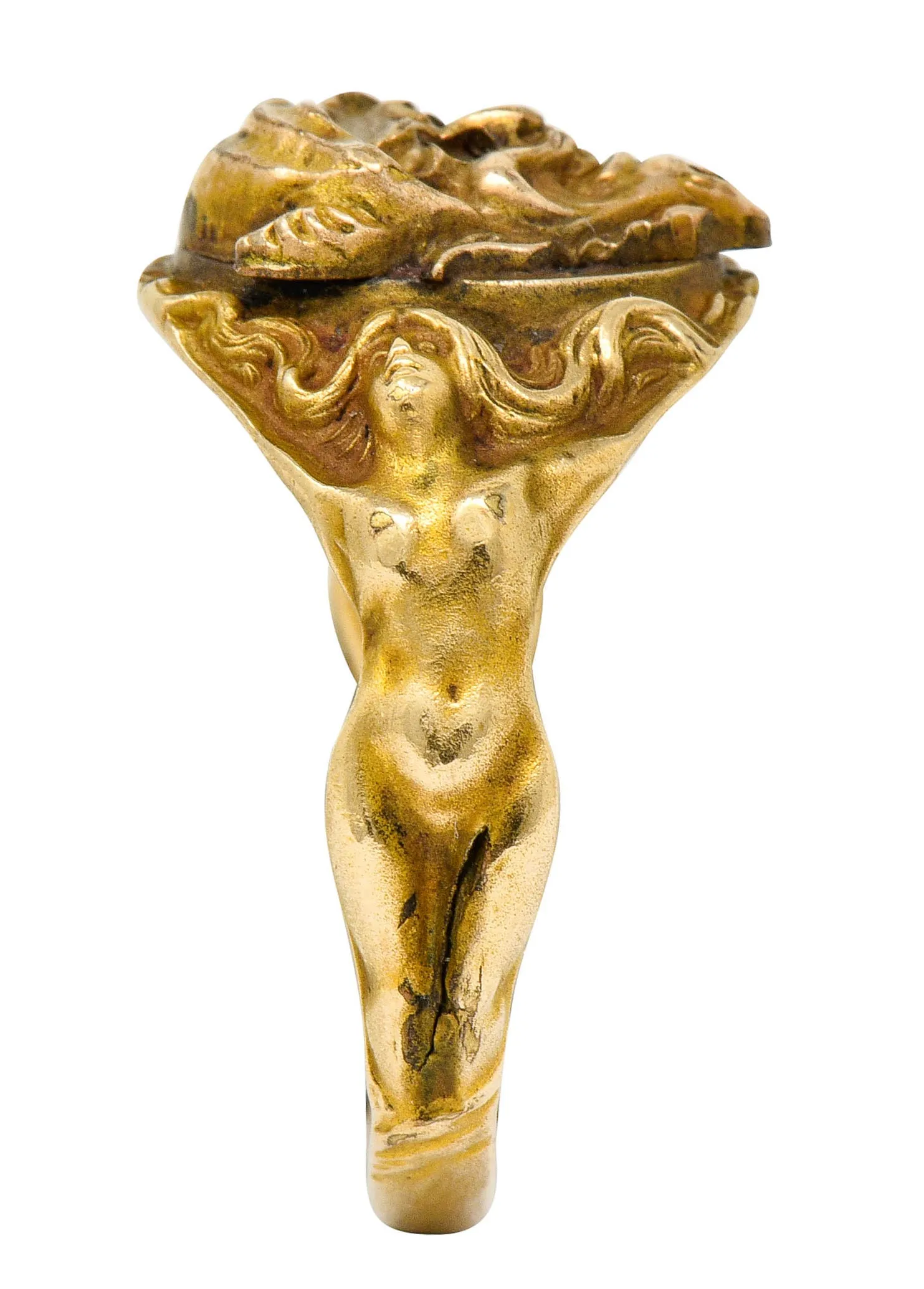 1890's Victorian Gold Full-Bodied Figure Devil Band Ring