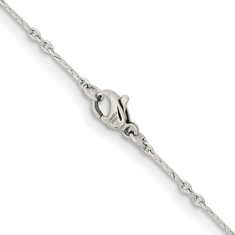 1.8mm Stainless Steel Polished Fancy Link Chain Necklace