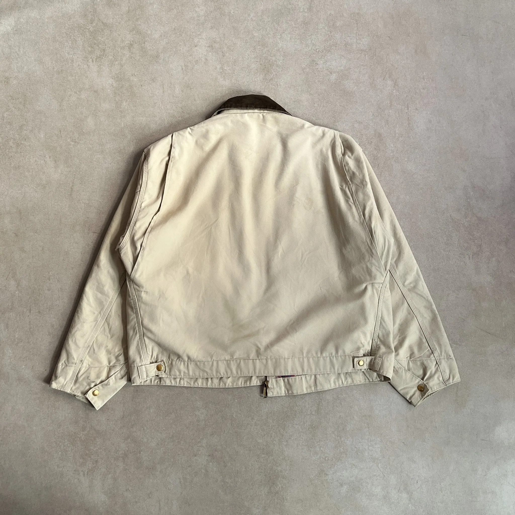 1990s Carhartt Aztec Lined Beige Detroit Jacket - L