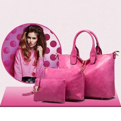 3 PCS Women Handbag Shoulder Bags Women Famous s PU Leather Messenger Bag Satchel Purse Tote Handbags bolsos mujer