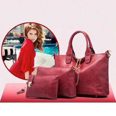 3 PCS Women Handbag Shoulder Bags Women Famous s PU Leather Messenger Bag Satchel Purse Tote Handbags bolsos mujer