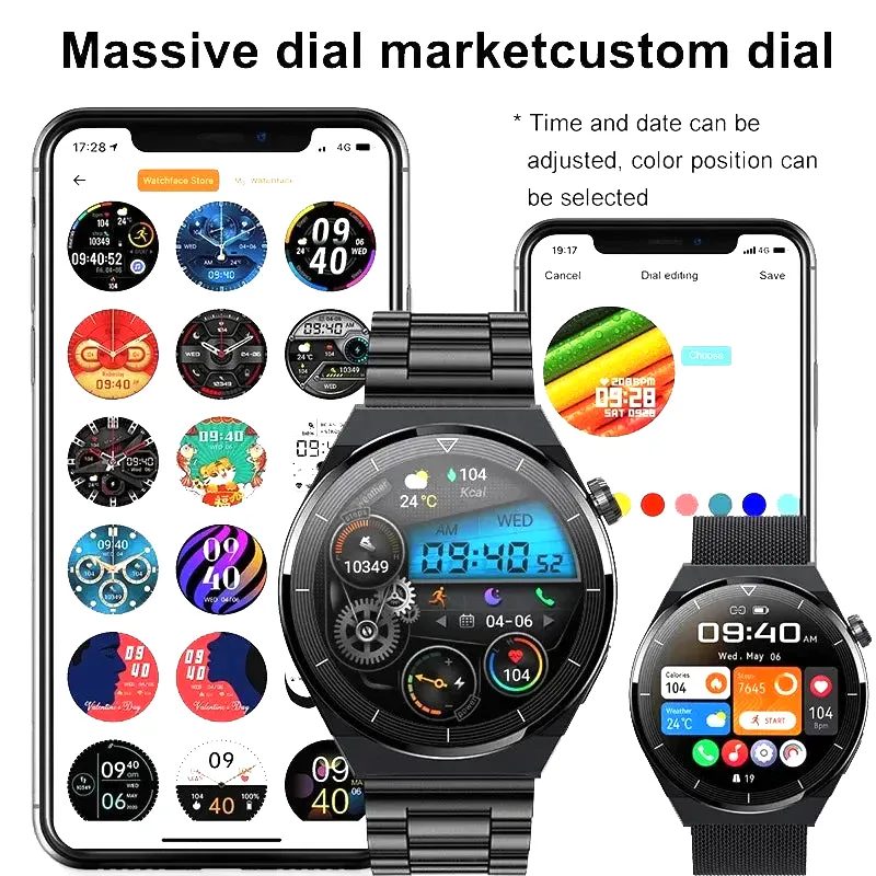 AMOLED 390*390 HD Screen Heart Rate Bluetooth Call Waterproof Smartwatch