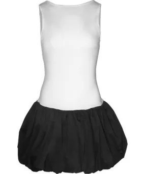 Amy Lynn Women's Black / White Robyn Mono Scoop Back Puffball Ultra Mini Dress