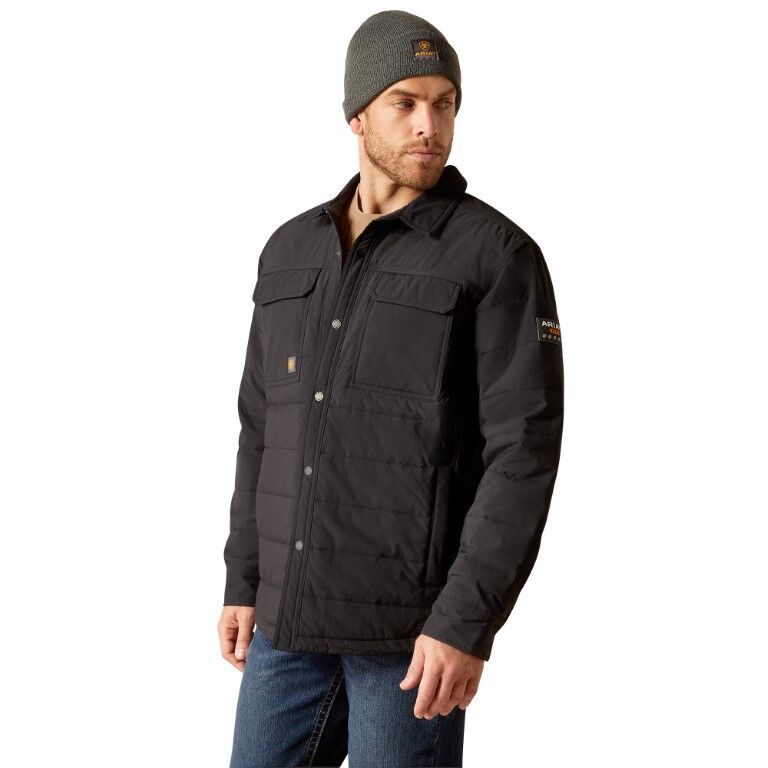 Ariat Men's Rebar Cordura Ripstop Insulated Shirt Jacket in Black