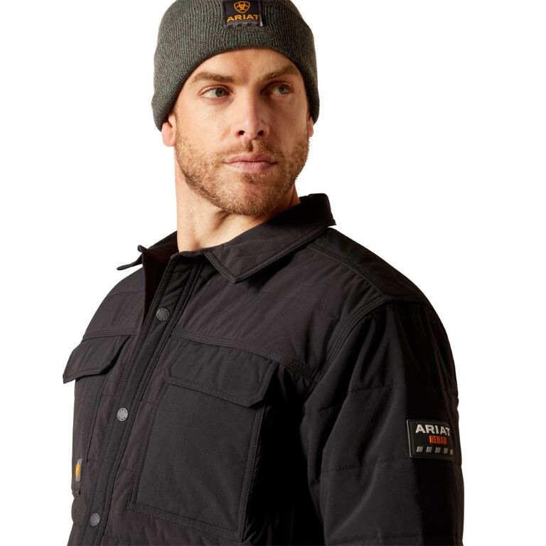 Ariat Men's Rebar Cordura Ripstop Insulated Shirt Jacket in Black