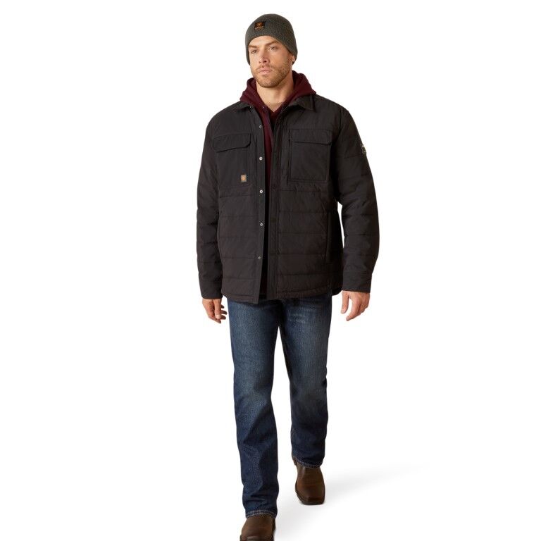 Ariat Men's Rebar Cordura Ripstop Insulated Shirt Jacket in Black