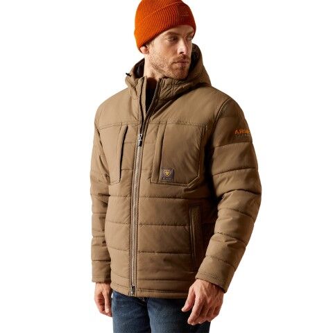 Ariat Men's Rebar Winter Valiant Ripstop Insulated Jacket in Chocolate Chip