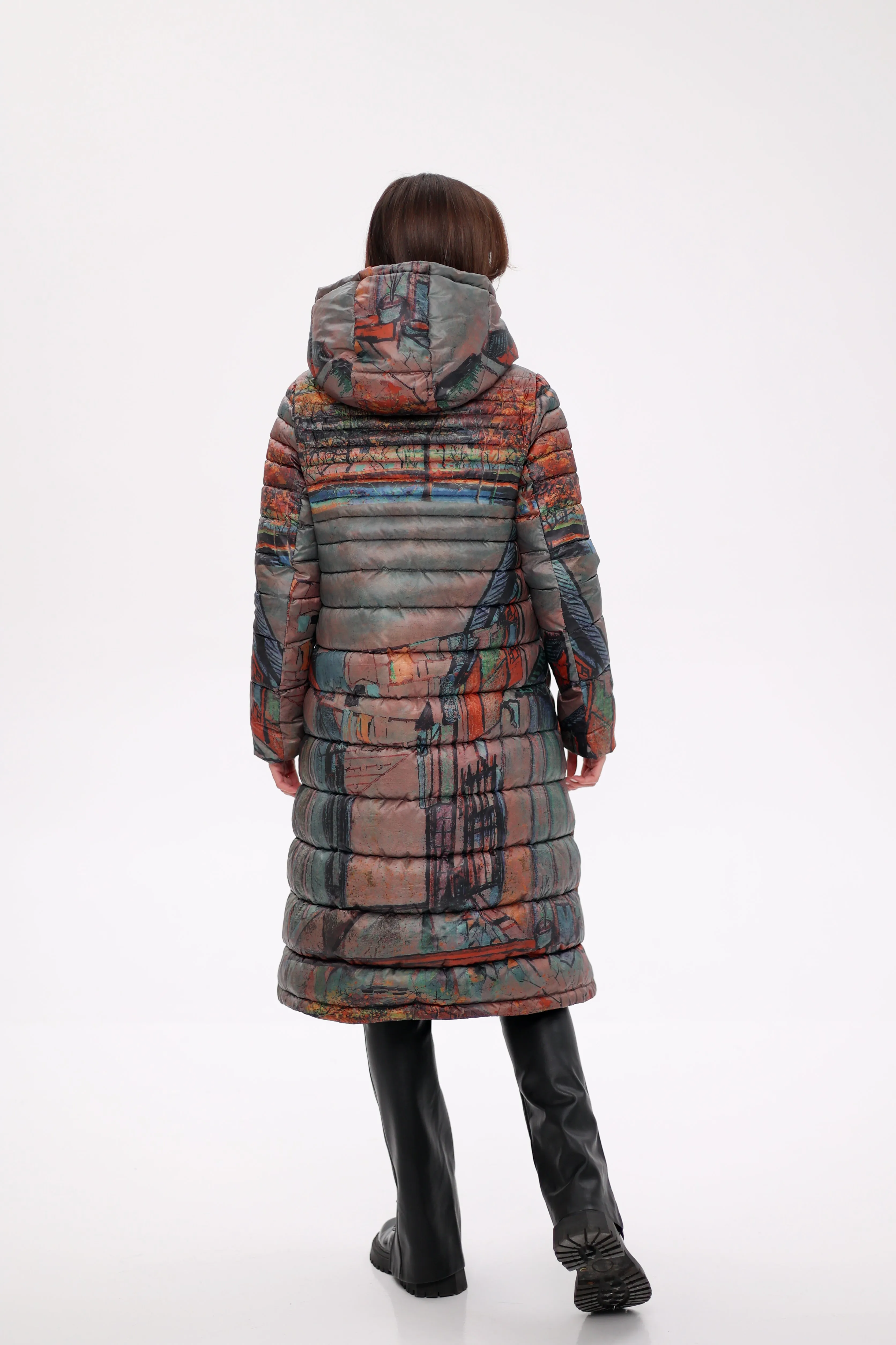 Art Print Winter Insulated Hooded Jacket