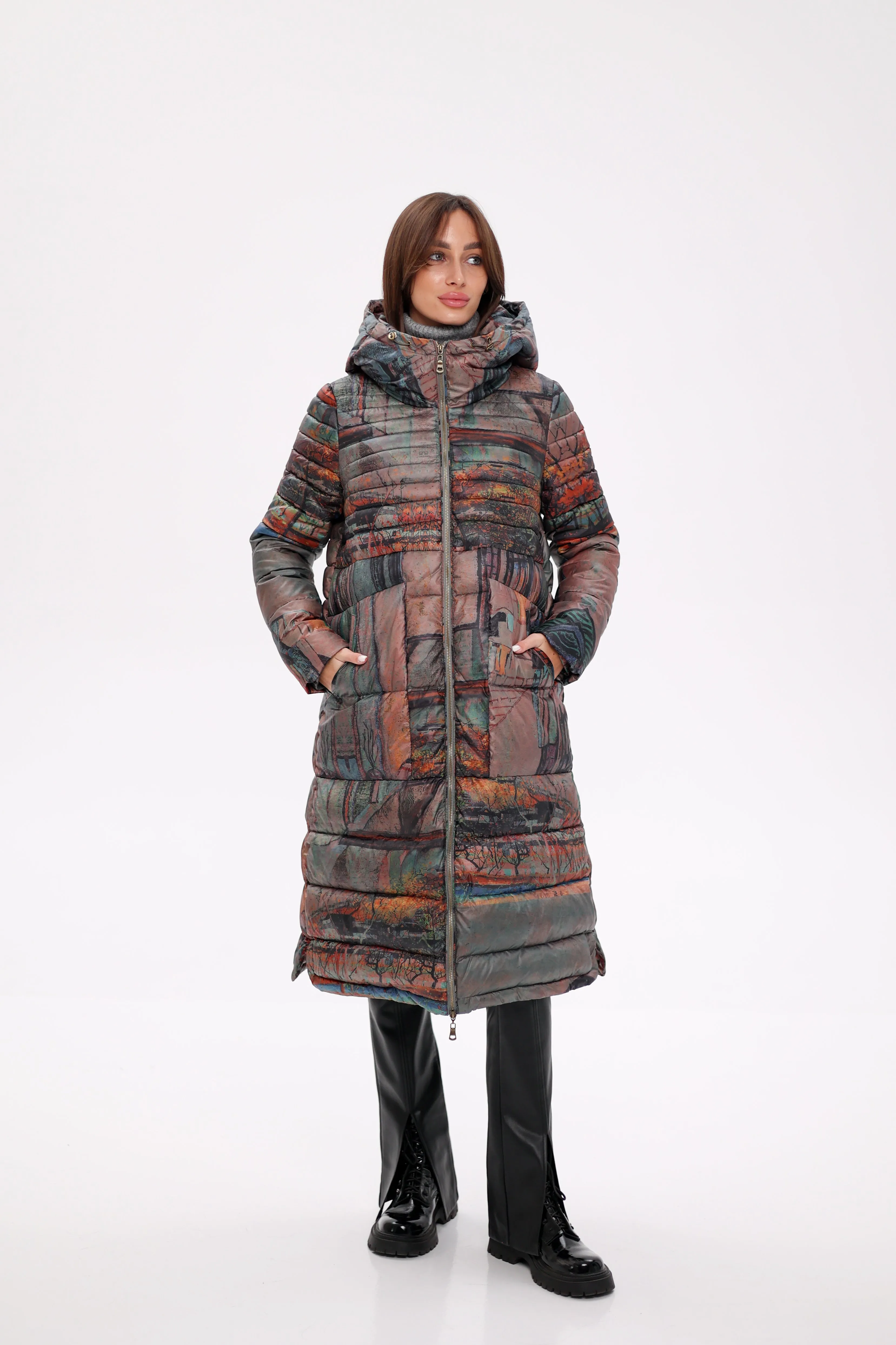 Art Print Winter Insulated Hooded Jacket