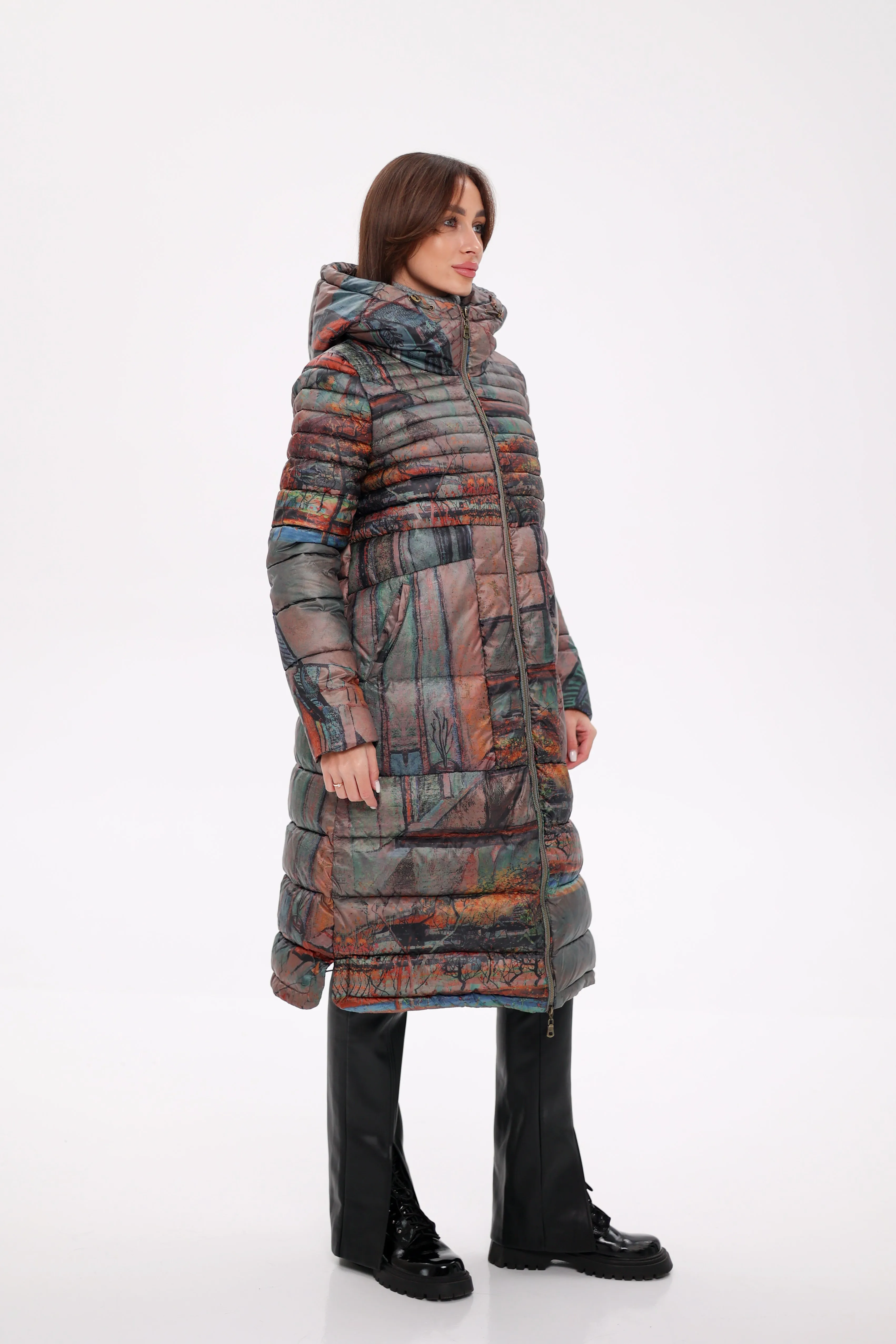 Art Print Winter Insulated Hooded Jacket