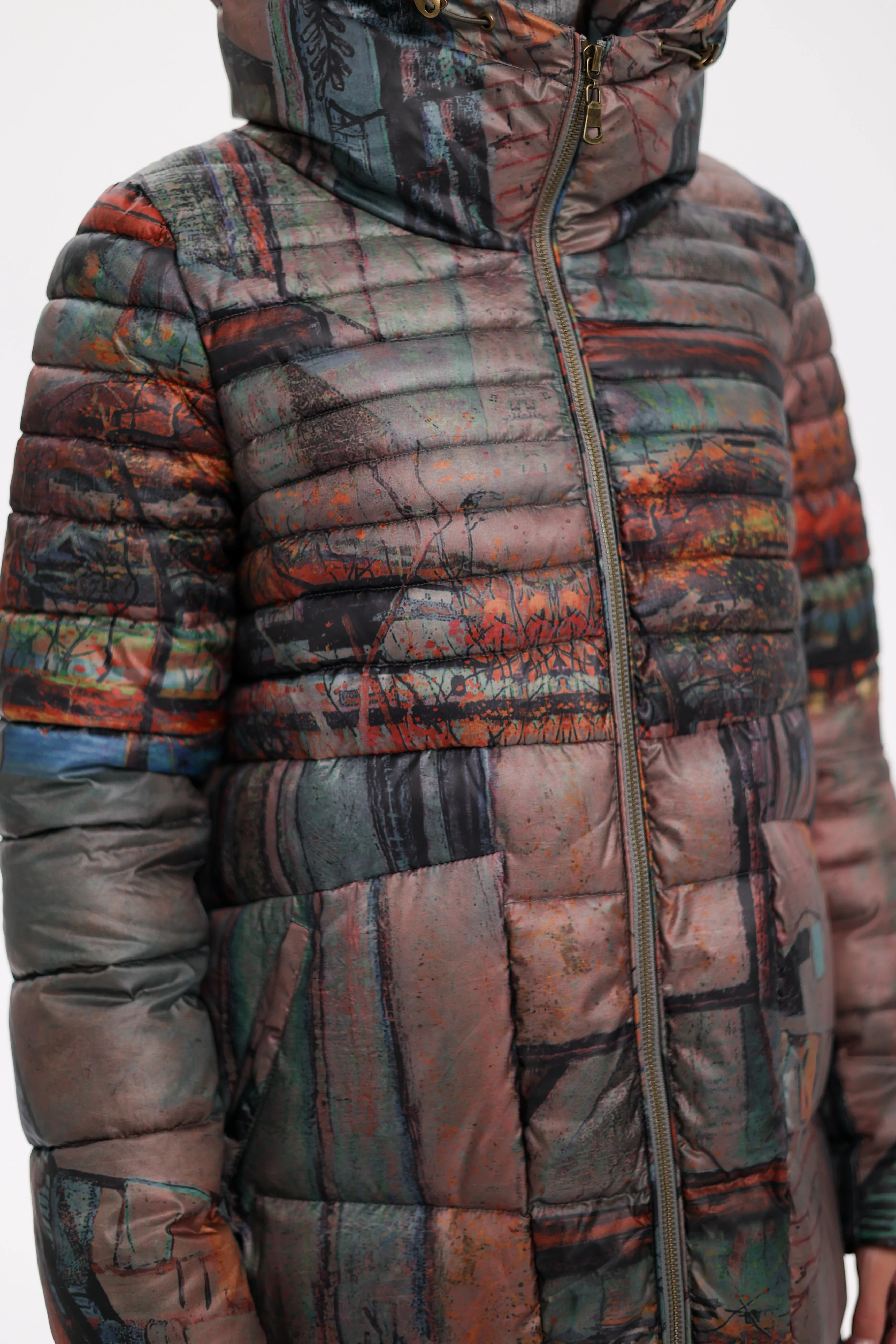 Art Print Winter Insulated Hooded Jacket