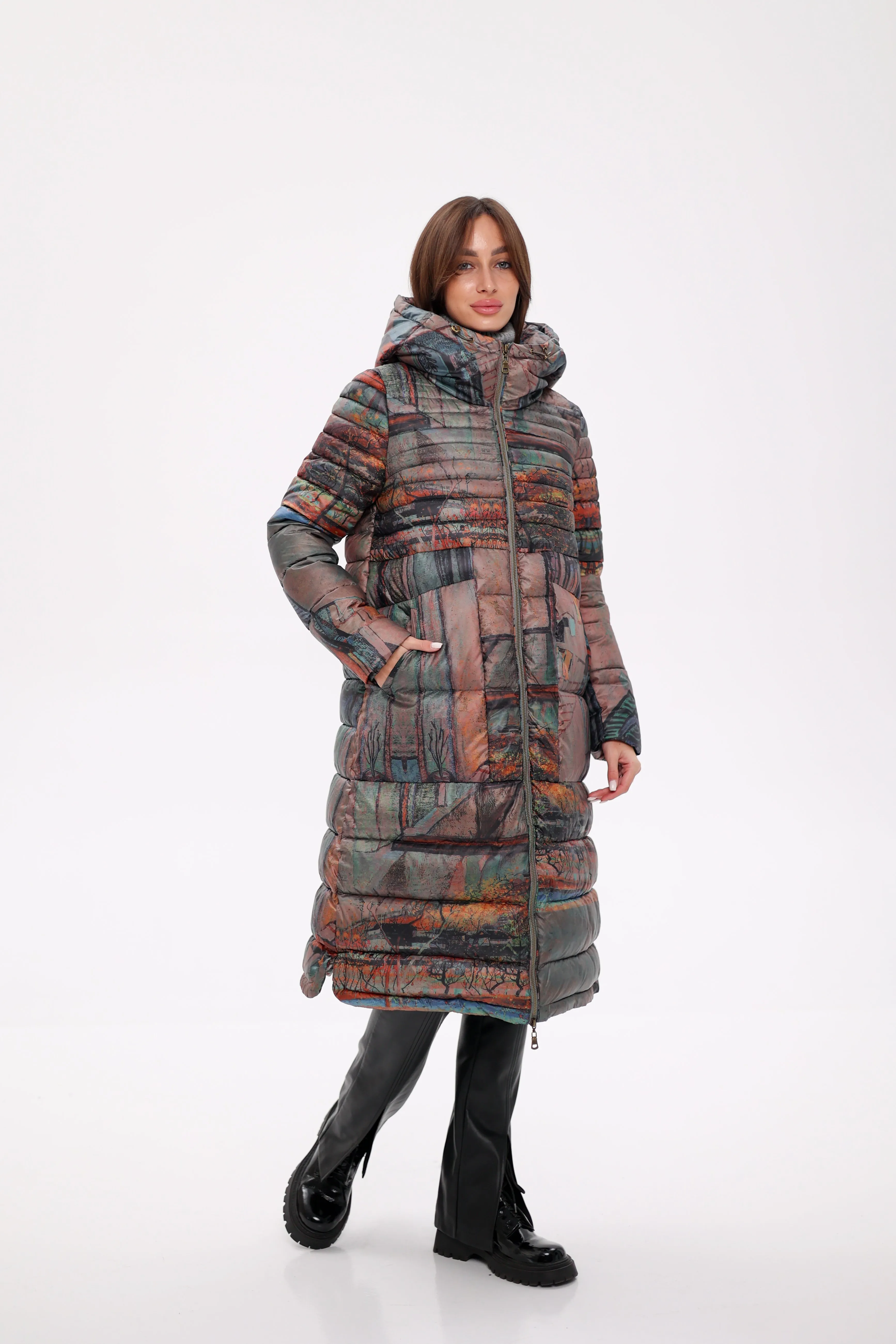 Art Print Winter Insulated Hooded Jacket