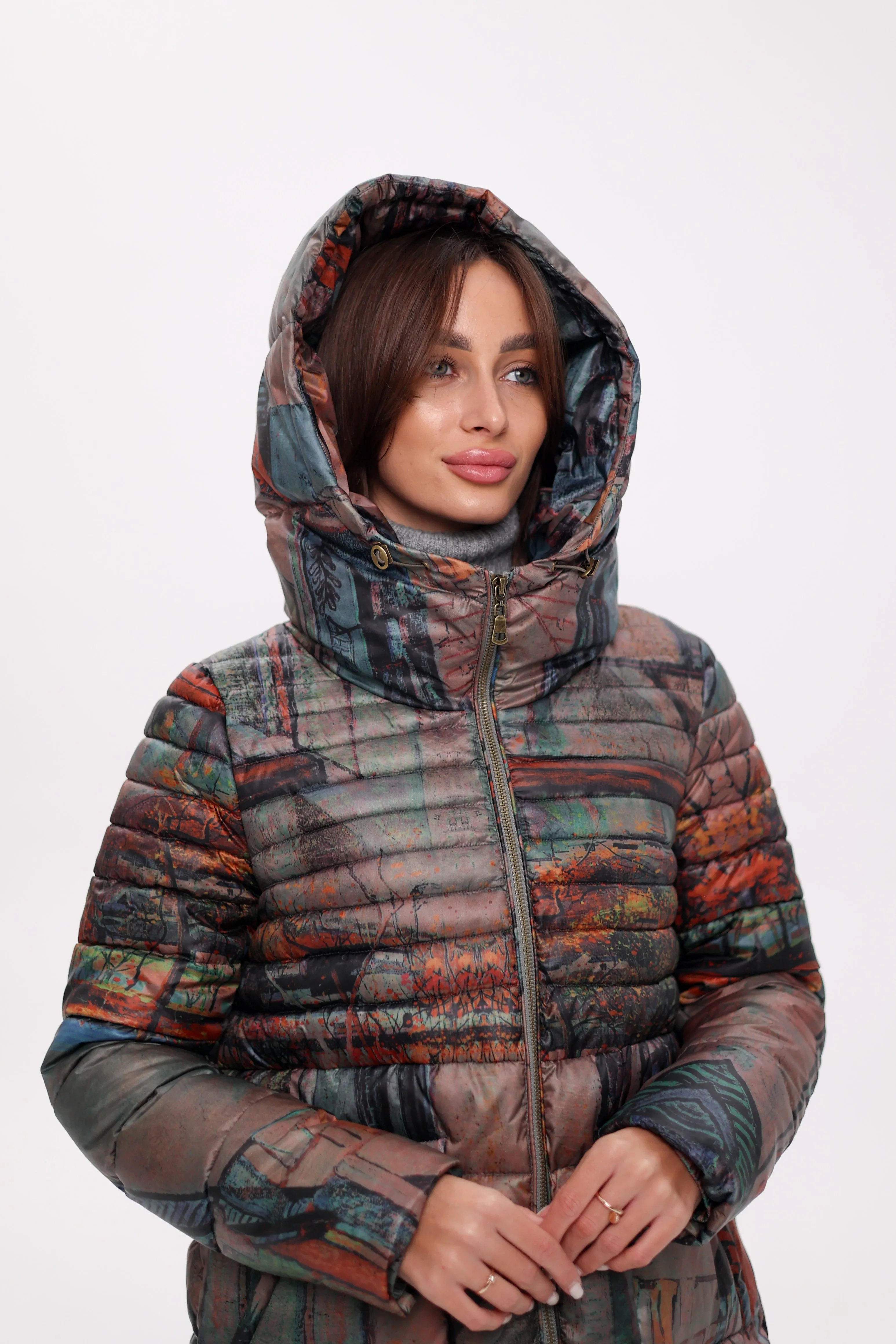 Art Print Winter Insulated Hooded Jacket