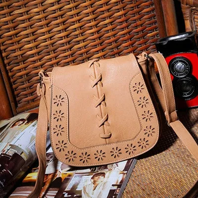 Bags Handbags Women Famous s Buns Hollow Woven Shoulder Diagonal PU Leather Crossbody Bag bolsos femenina