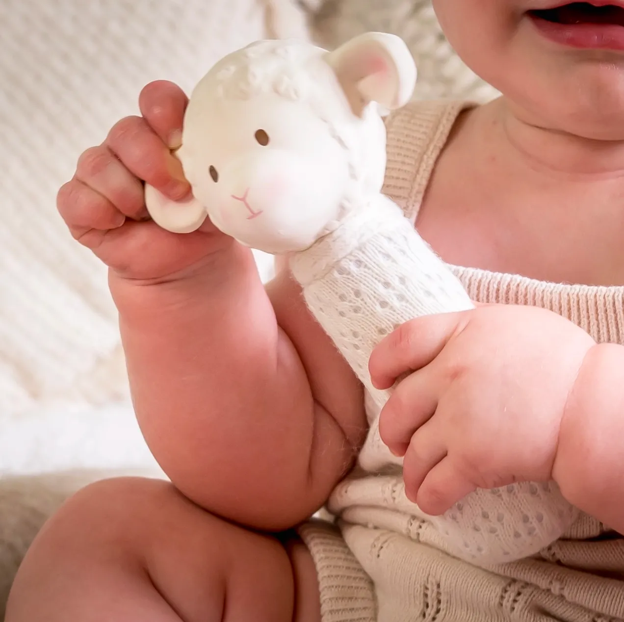 Bahbah the Lamb Squeaker Natural Rubber Teether