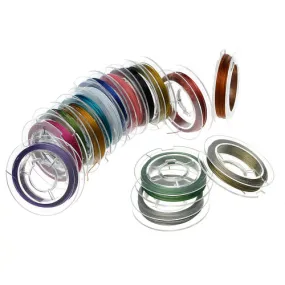 Beading Wire, Tiger Tail, Assorted Colors, 0.45mm, Round, Steel