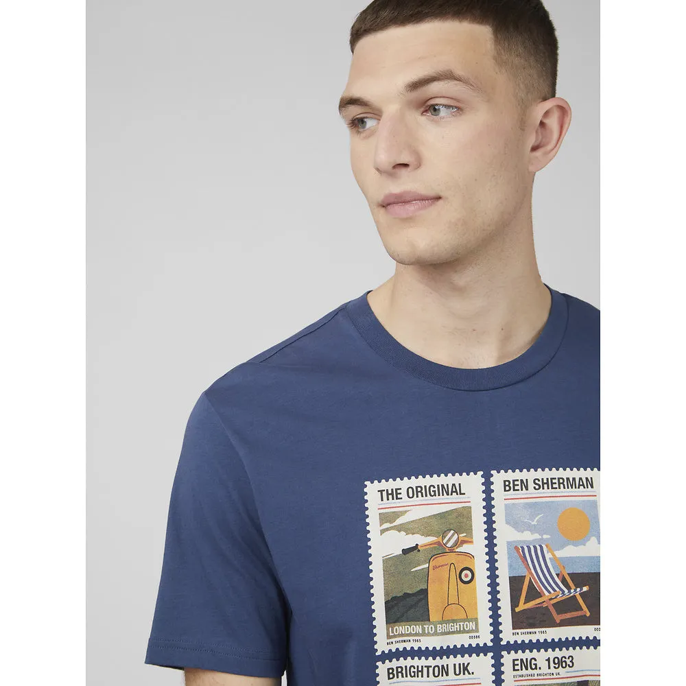 Ben Sherman - Travel Stamps Blue Tee