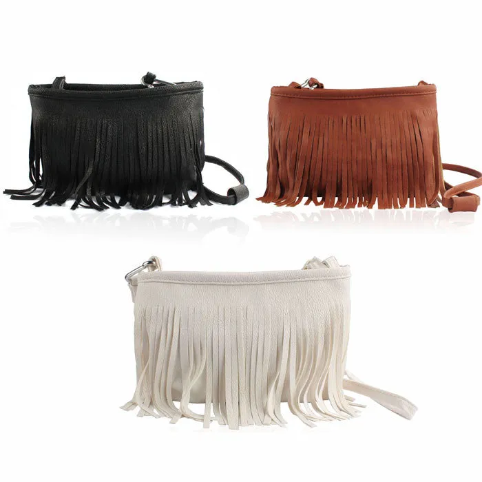 Best Selling Women Tassel Shoulder Bags Messenger Clutch Baguette Handbag Women Satchel Crossbody Bags Messenger Bag