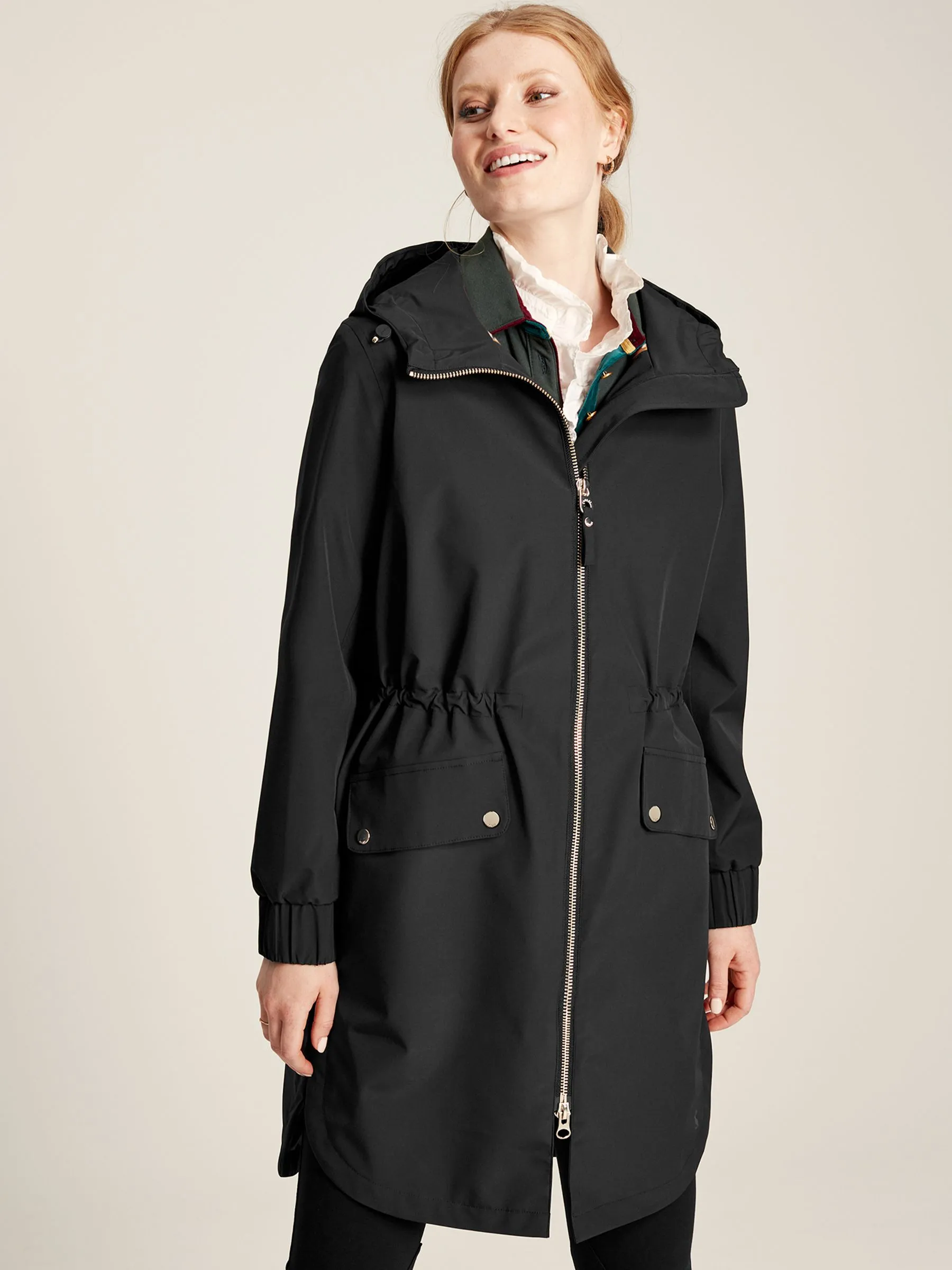 Black Waterproof Raincoat With Hood