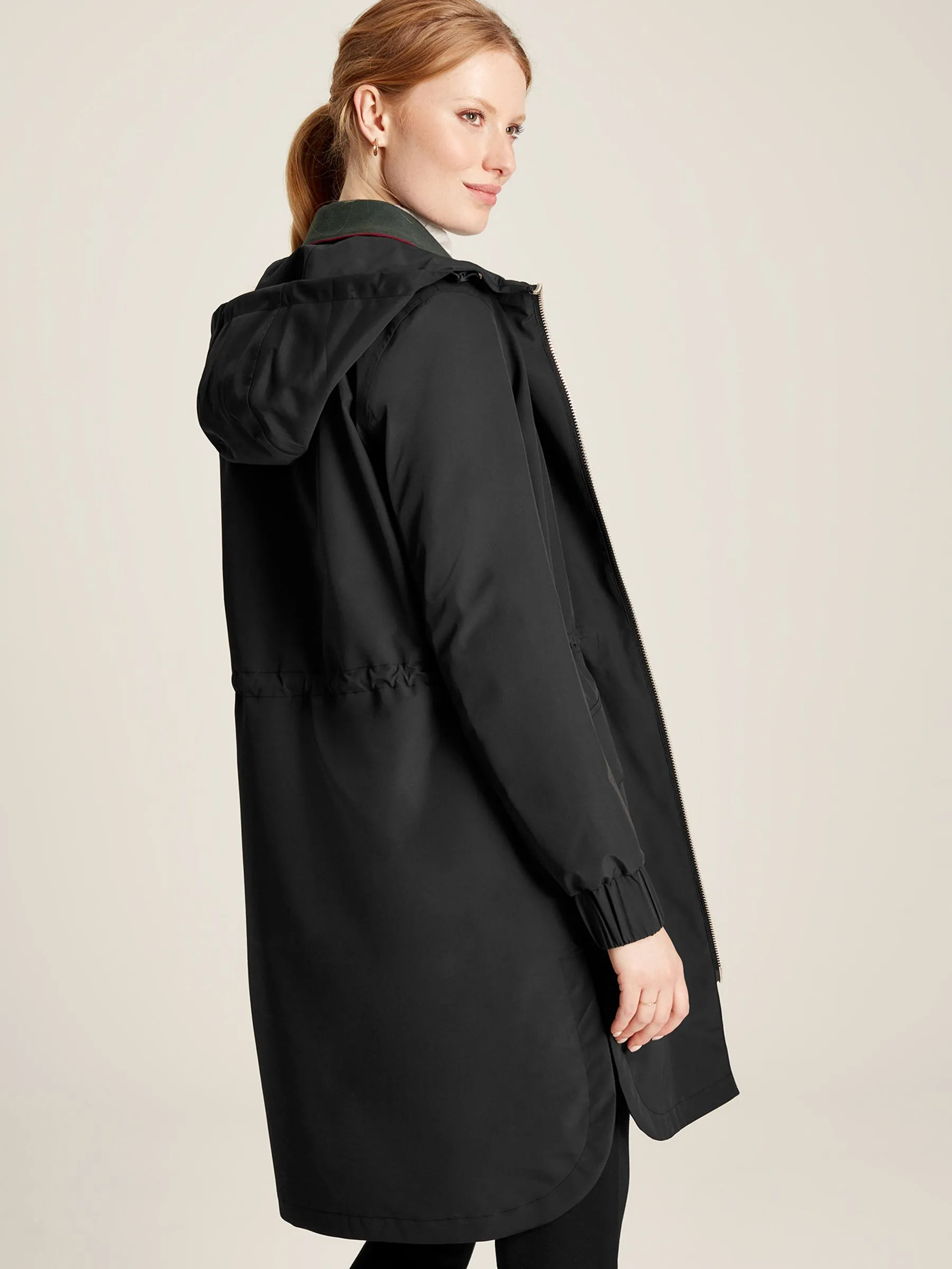 Black Waterproof Raincoat With Hood