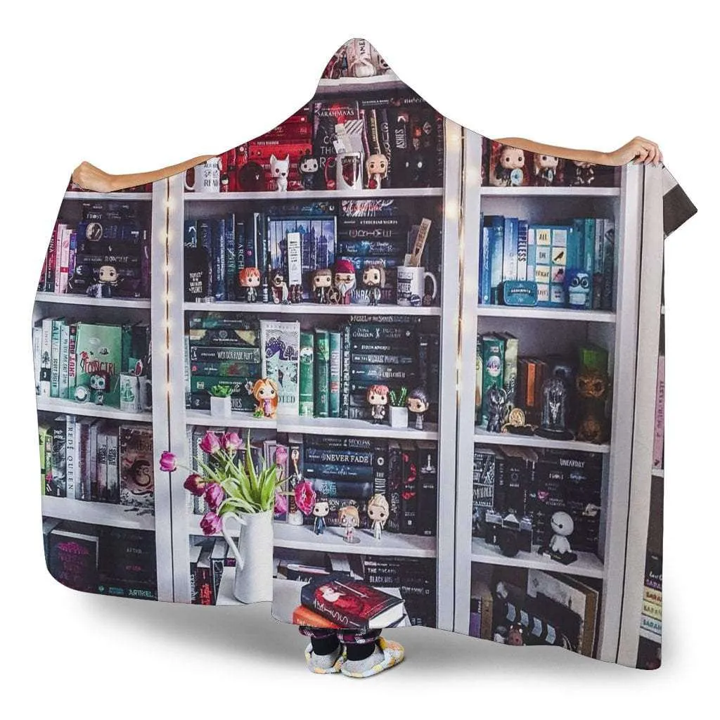 book shelf hooded blanket