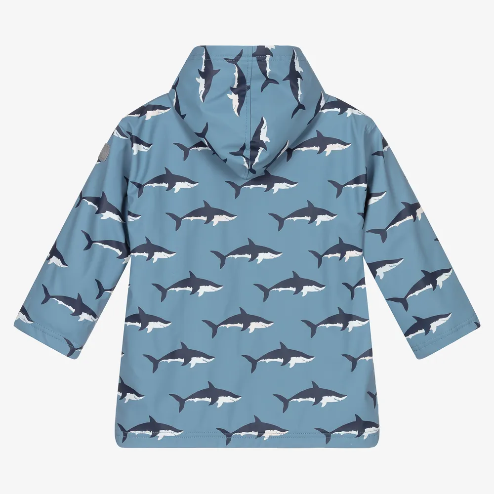 Boys Blue Hooded Raincoat