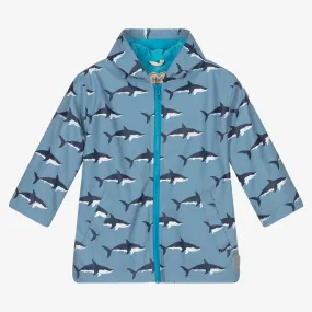 Boys Blue Hooded Raincoat