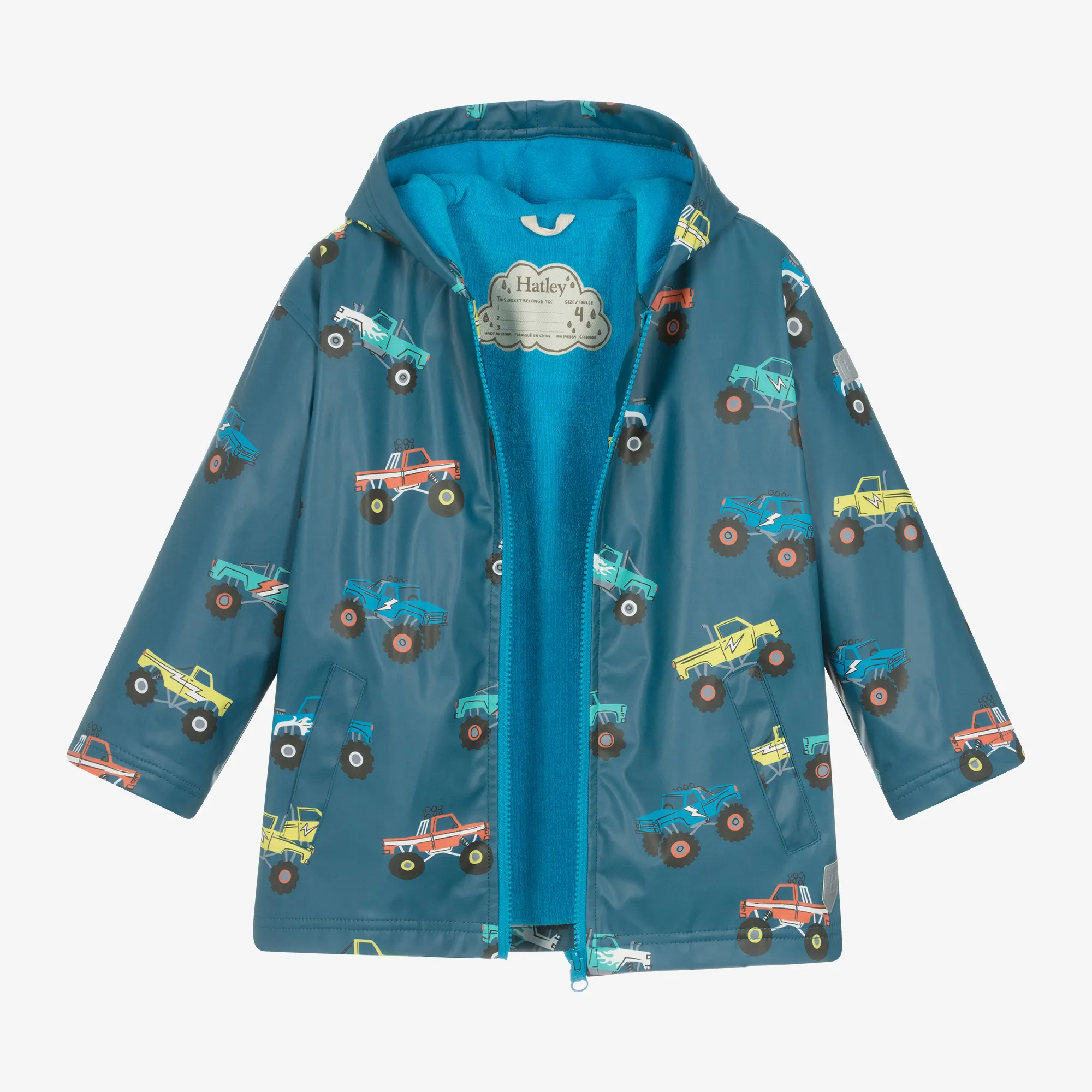 Boys Blue Monster Truck Raincoat