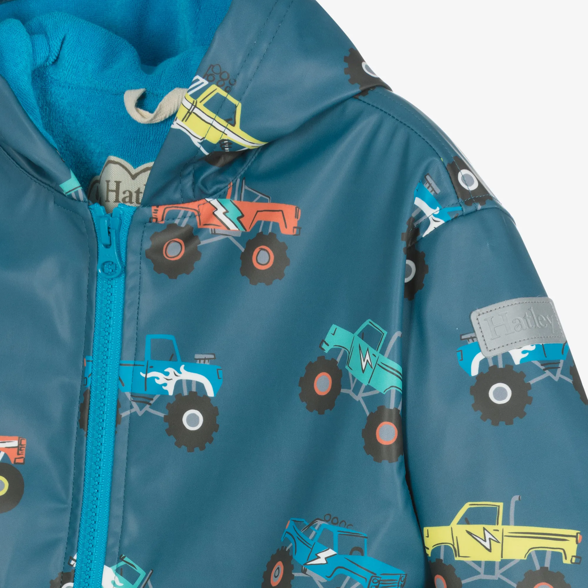 Boys Blue Monster Truck Raincoat