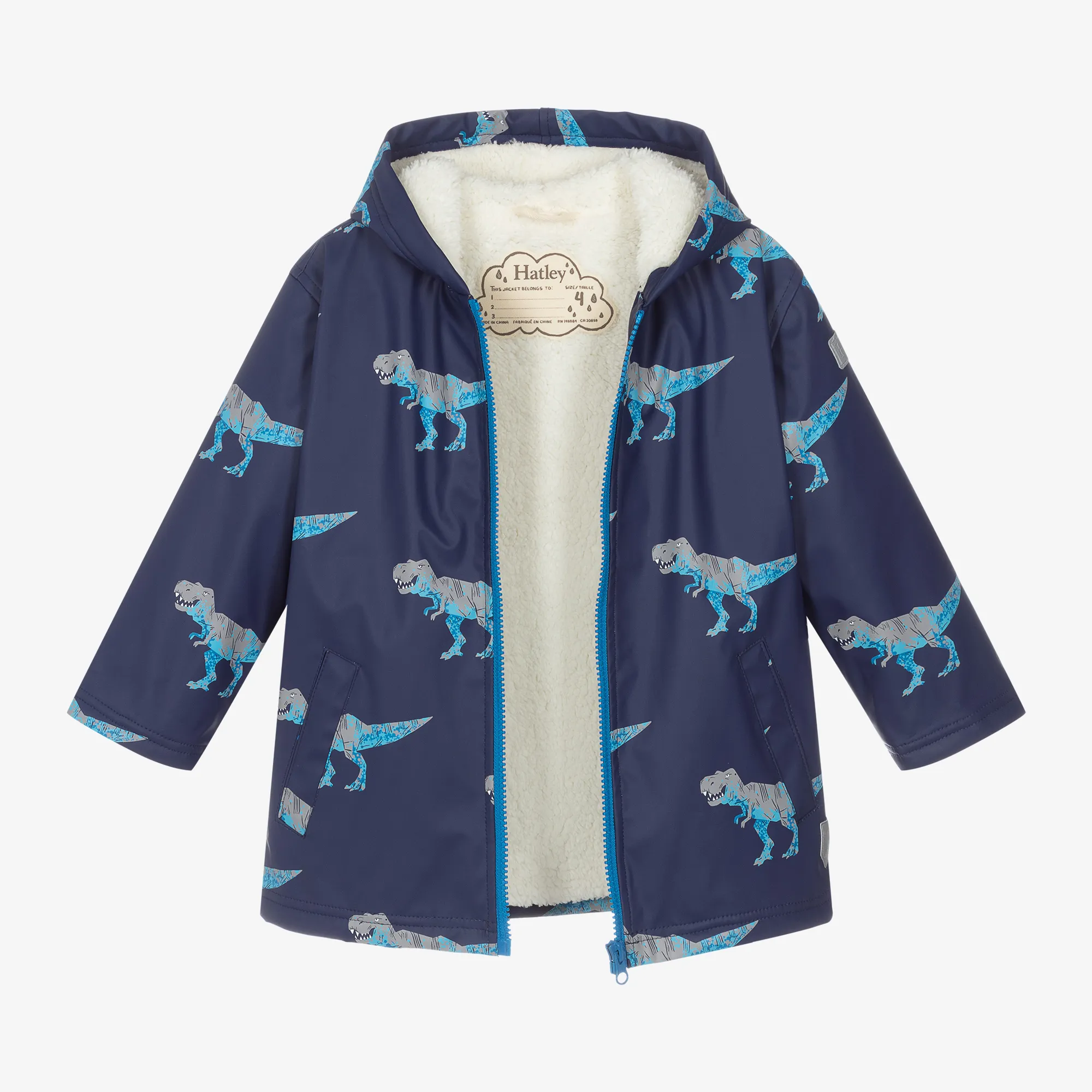 Boys Blue T-Rex Raincoat