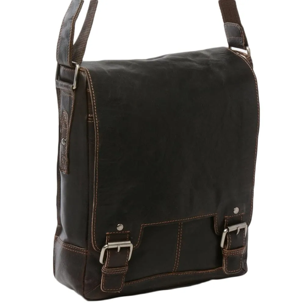 Brown Medium Leather Messenger Bag