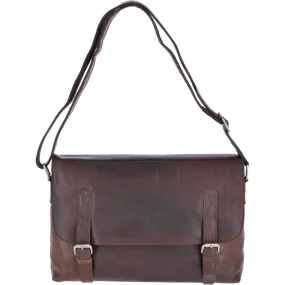 Brown Vintage Leather Laptop Messenger Bag