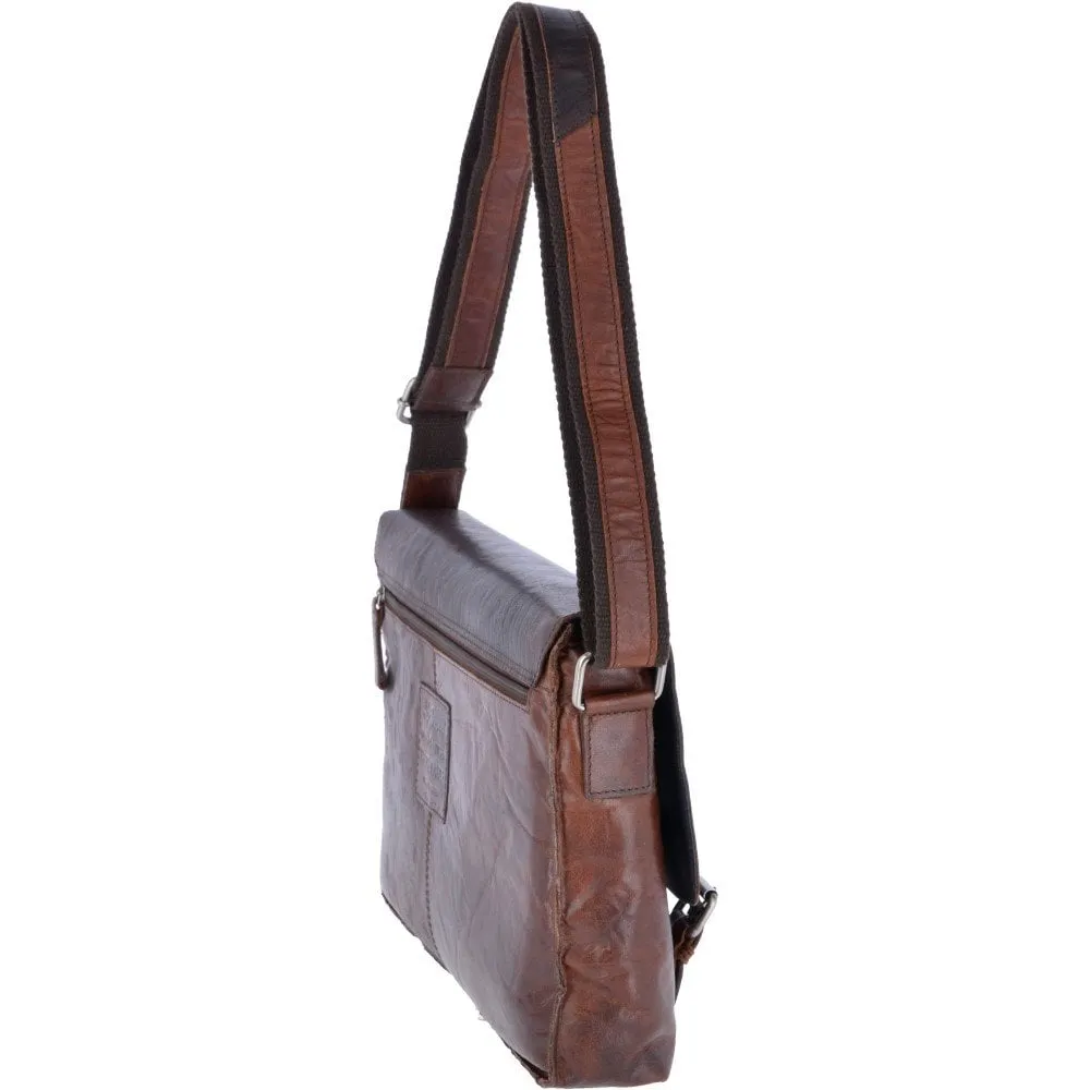 Brown Vintage Leather Laptop Messenger Bag