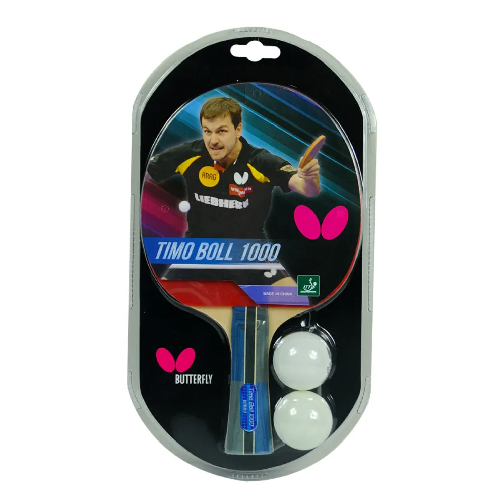 Butterfly Timo Boll 1000 Table Tennis Bat and Ball Set