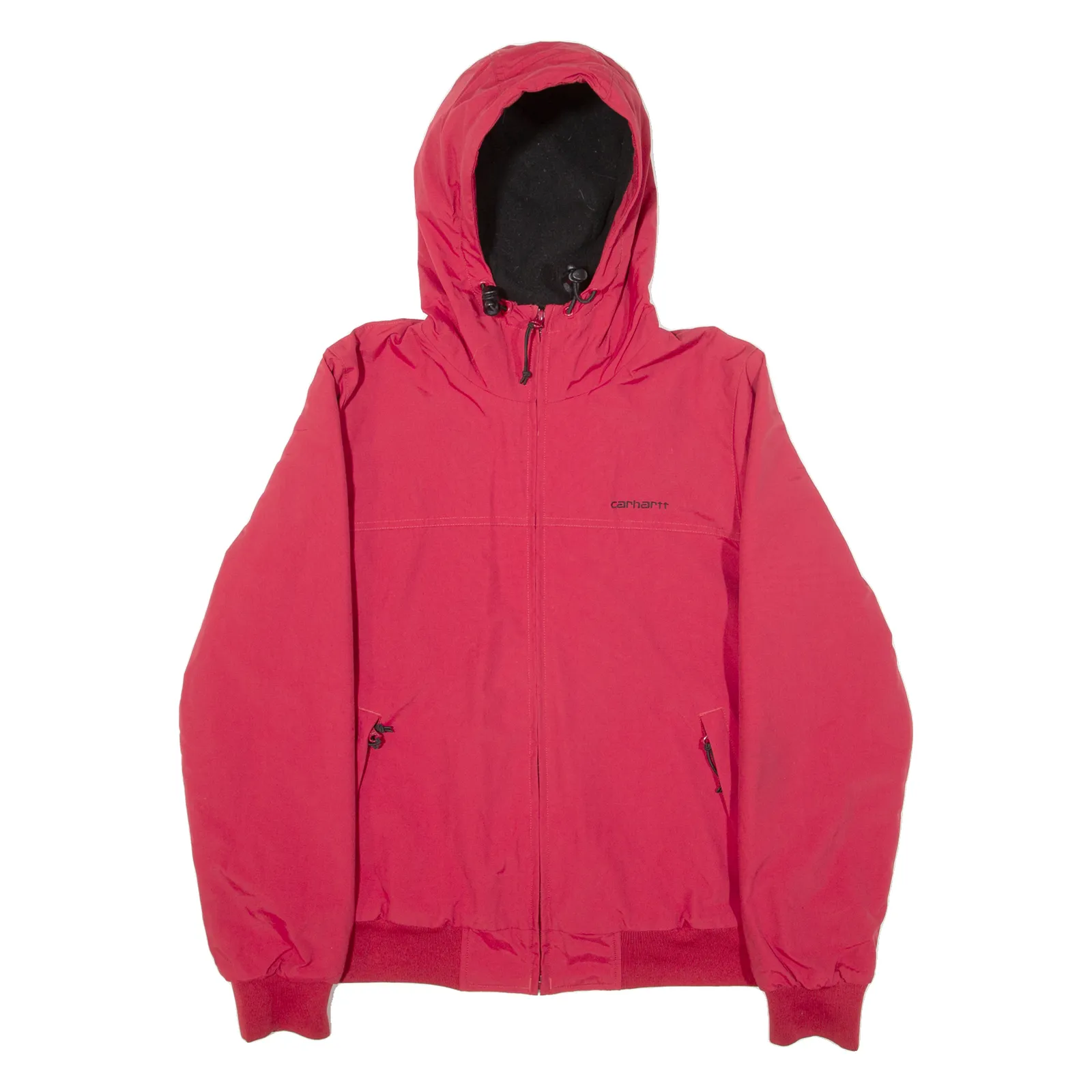 CARHARTT Sail Fleece Lined Mens Jacket Red Nylon Hooded S