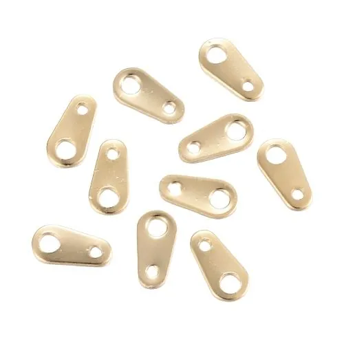 Chain Extender Connectors, Chain Tabs, Oval, 201 Stainless Steel, Golden, 8x4mm