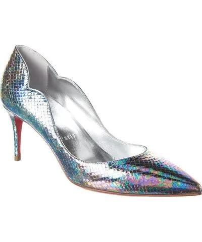 Christian Louboutin Hot Chick 70 Snake-Embossed Leather Pump