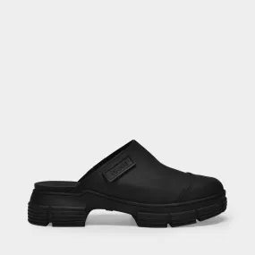 Clog in Black Recycled Rubber