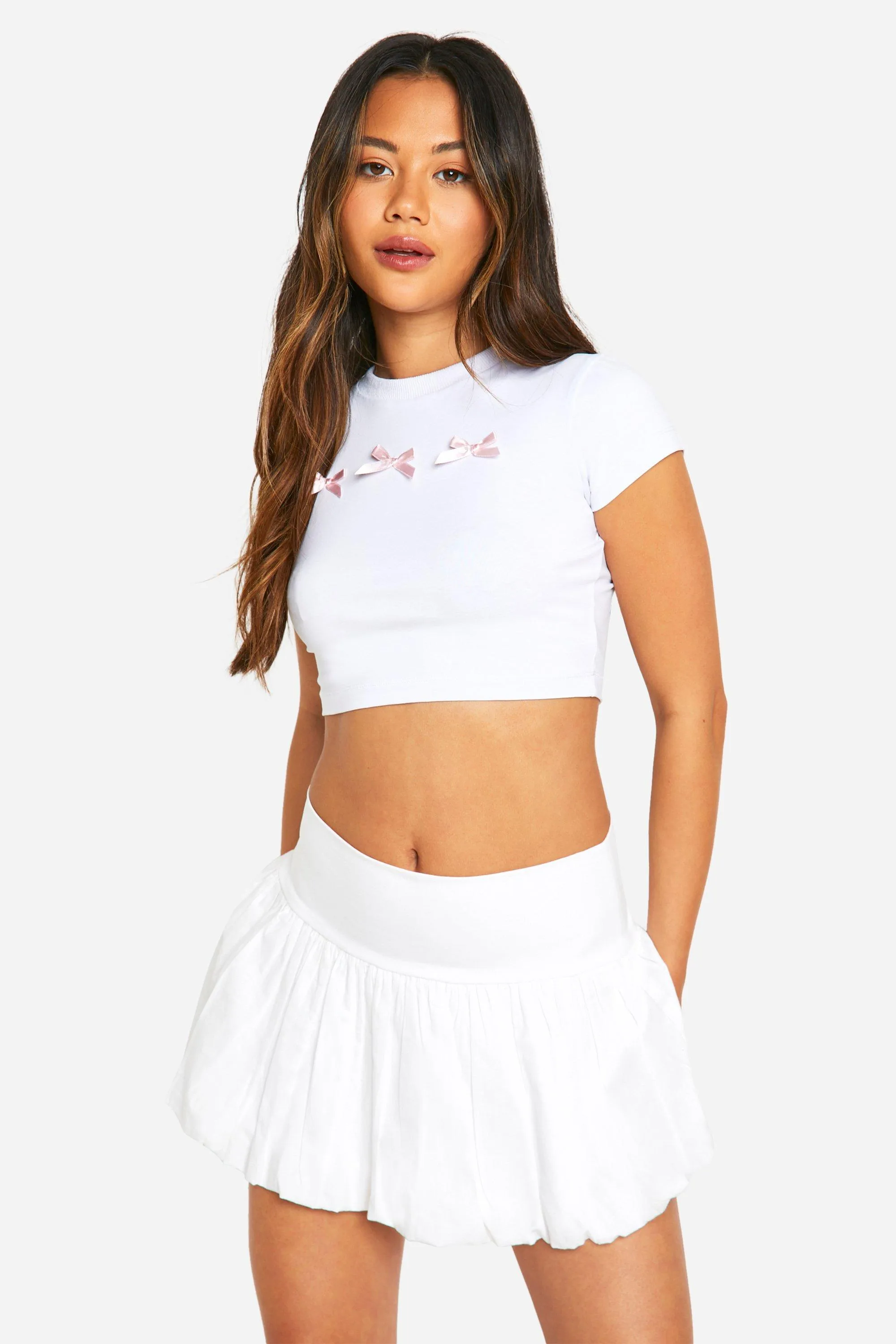 Cotton Puffball Mini Skirt