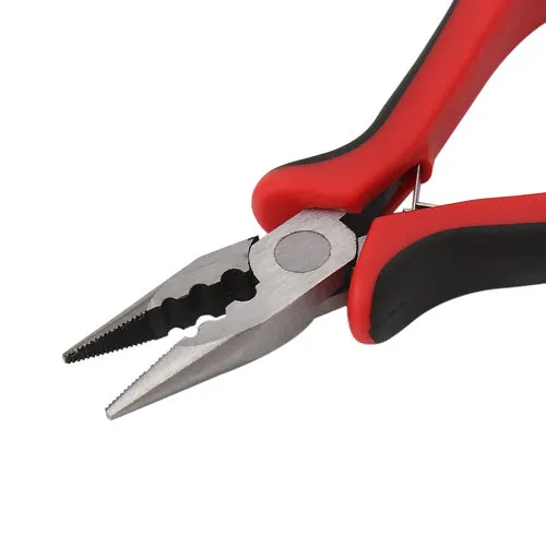 Crimping Pliers, For 2/2.5/3mm Crimp Beads, Dual, Rubber And Carbon Steel, Black And Red, 130mm