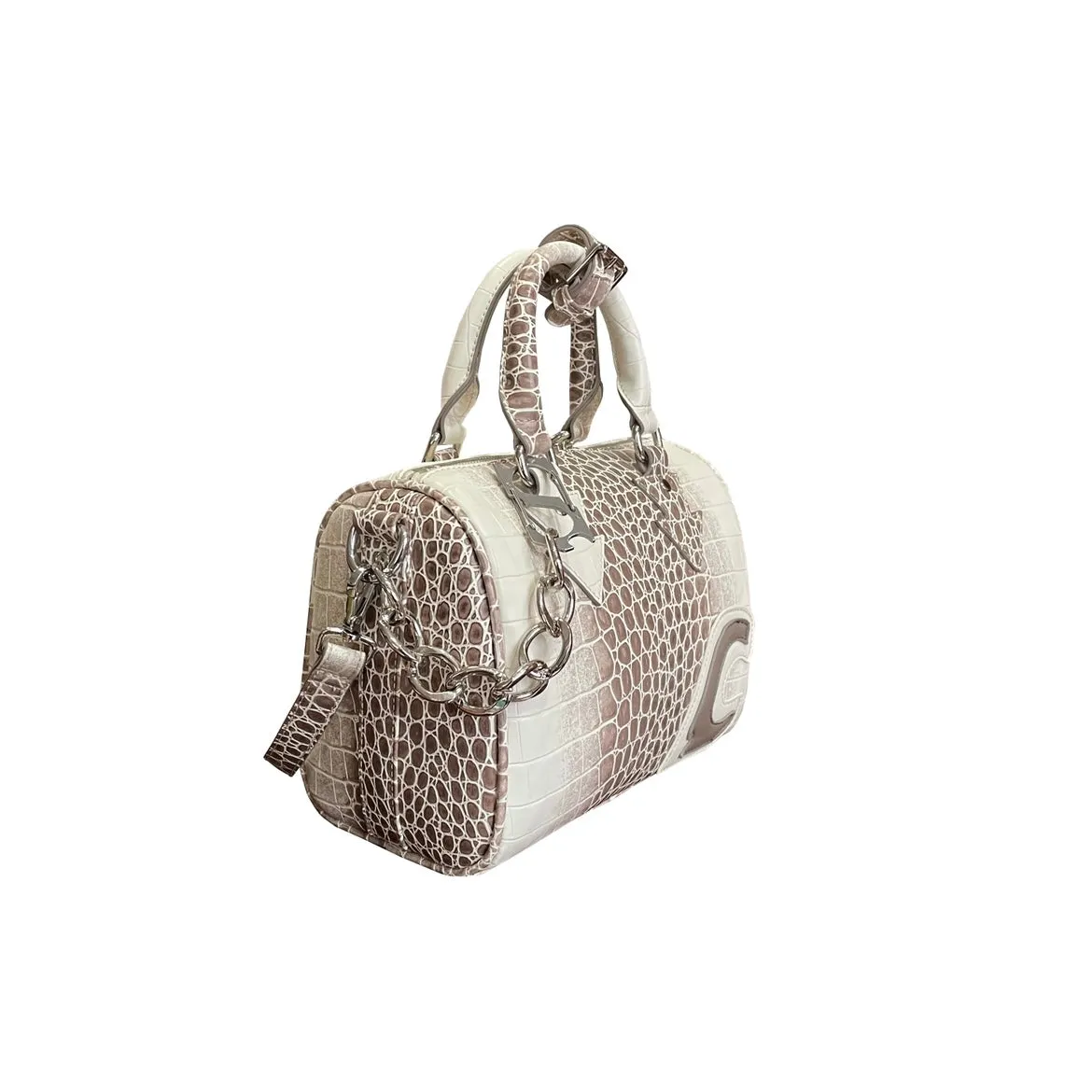 Cultivator Faux Leather Crocodile Pattern Gradient Handbag