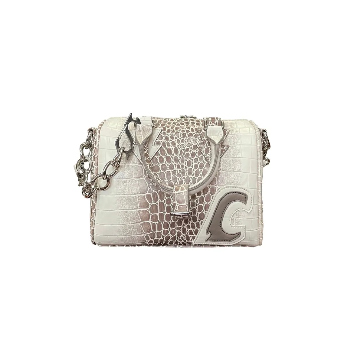 Cultivator Faux Leather Crocodile Pattern Gradient Handbag