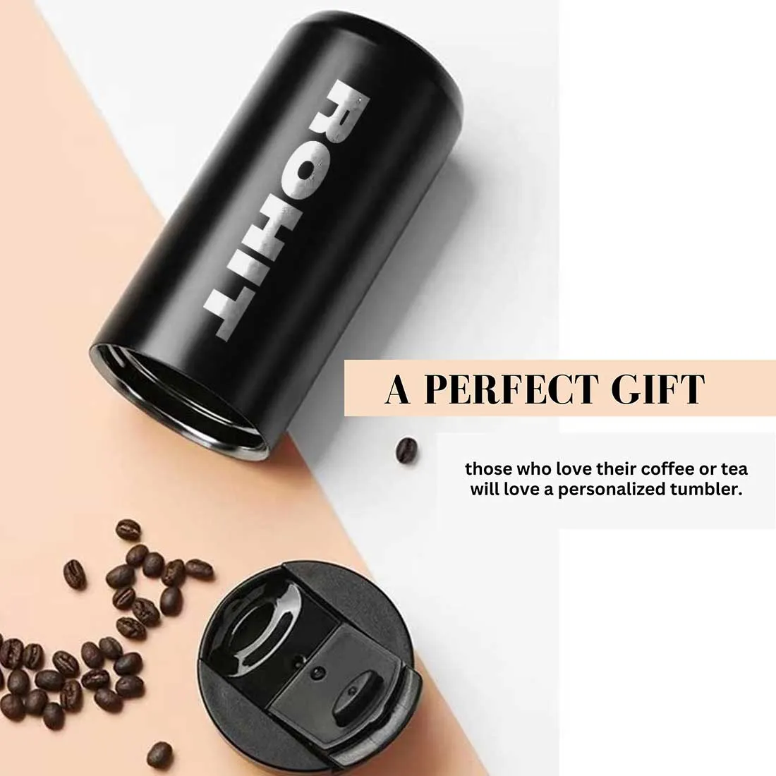 Custom Tea Coffee Tumbler Insulated for Travelling Office Car Engraved Sipper Flask -Add Name