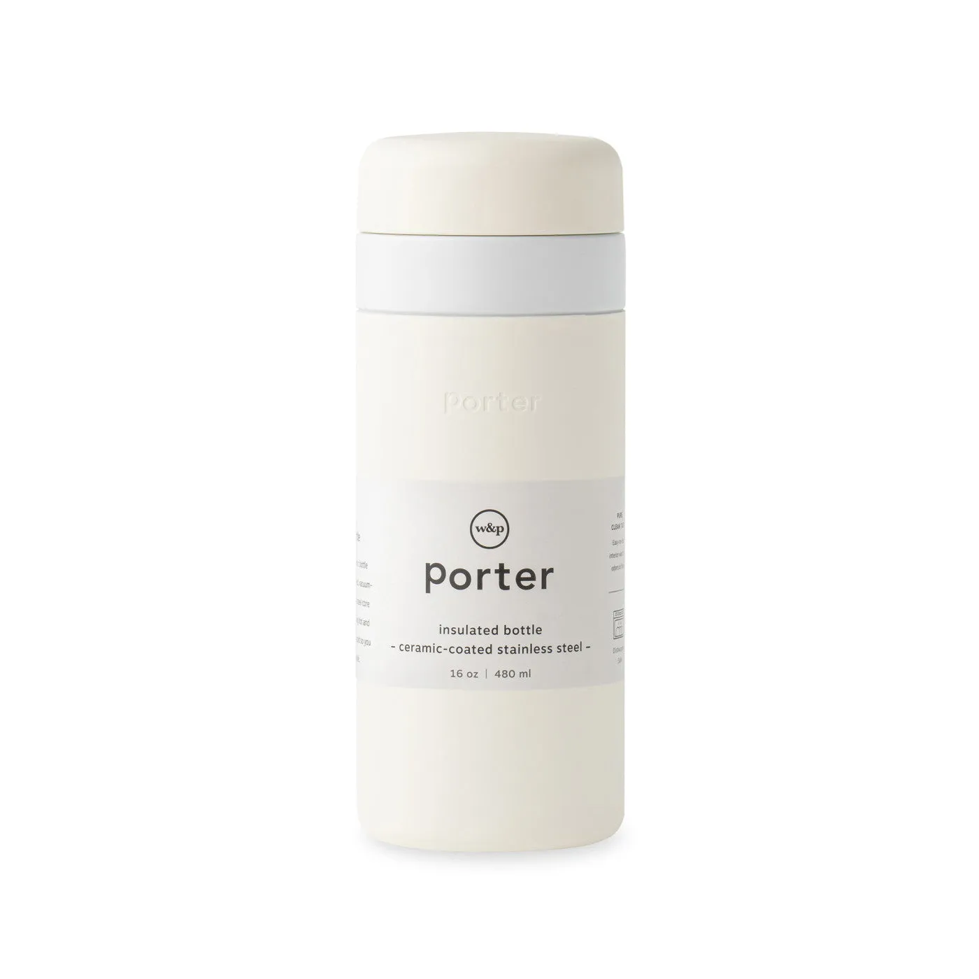 Custom W&P Porter Insulated Ceramic Bottle 16 Oz Cream 101370-274