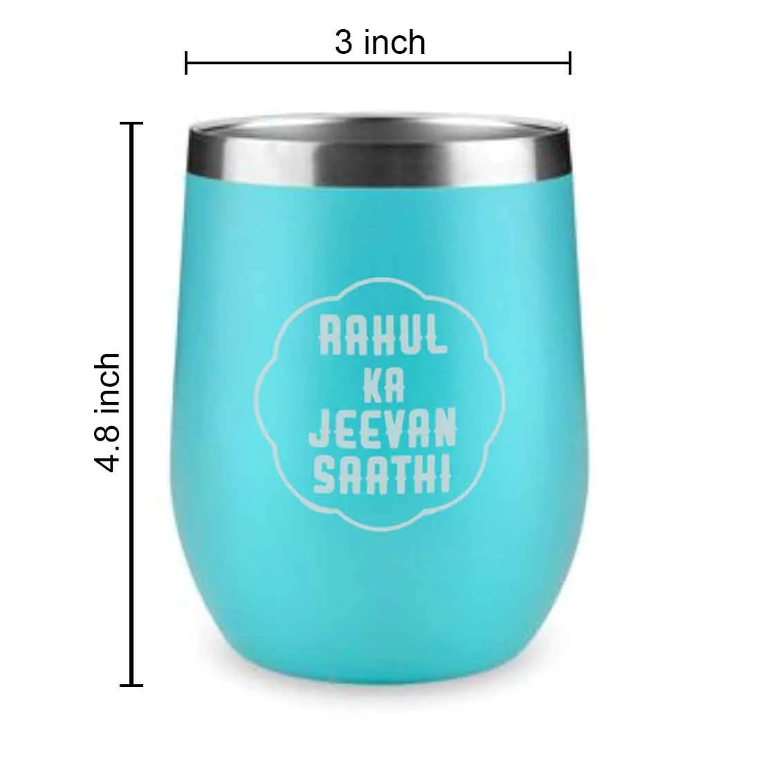 Customised Stainless Steel Insulated Coffee Mugs for Office Car Engraved Travel Cup - Jeevan Saathi