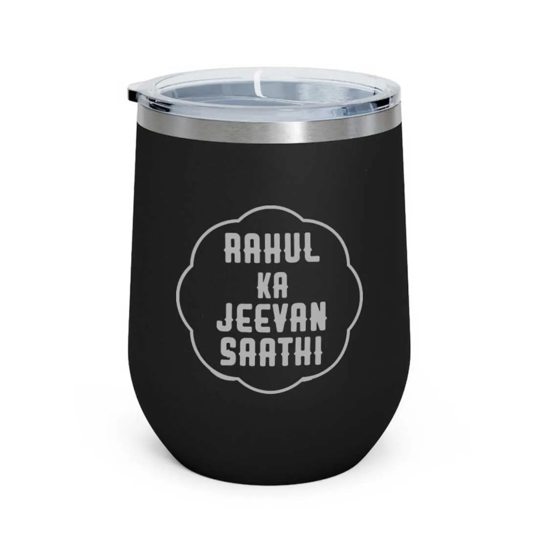 Customised Stainless Steel Insulated Coffee Mugs for Office Car Engraved Travel Cup - Jeevan Saathi